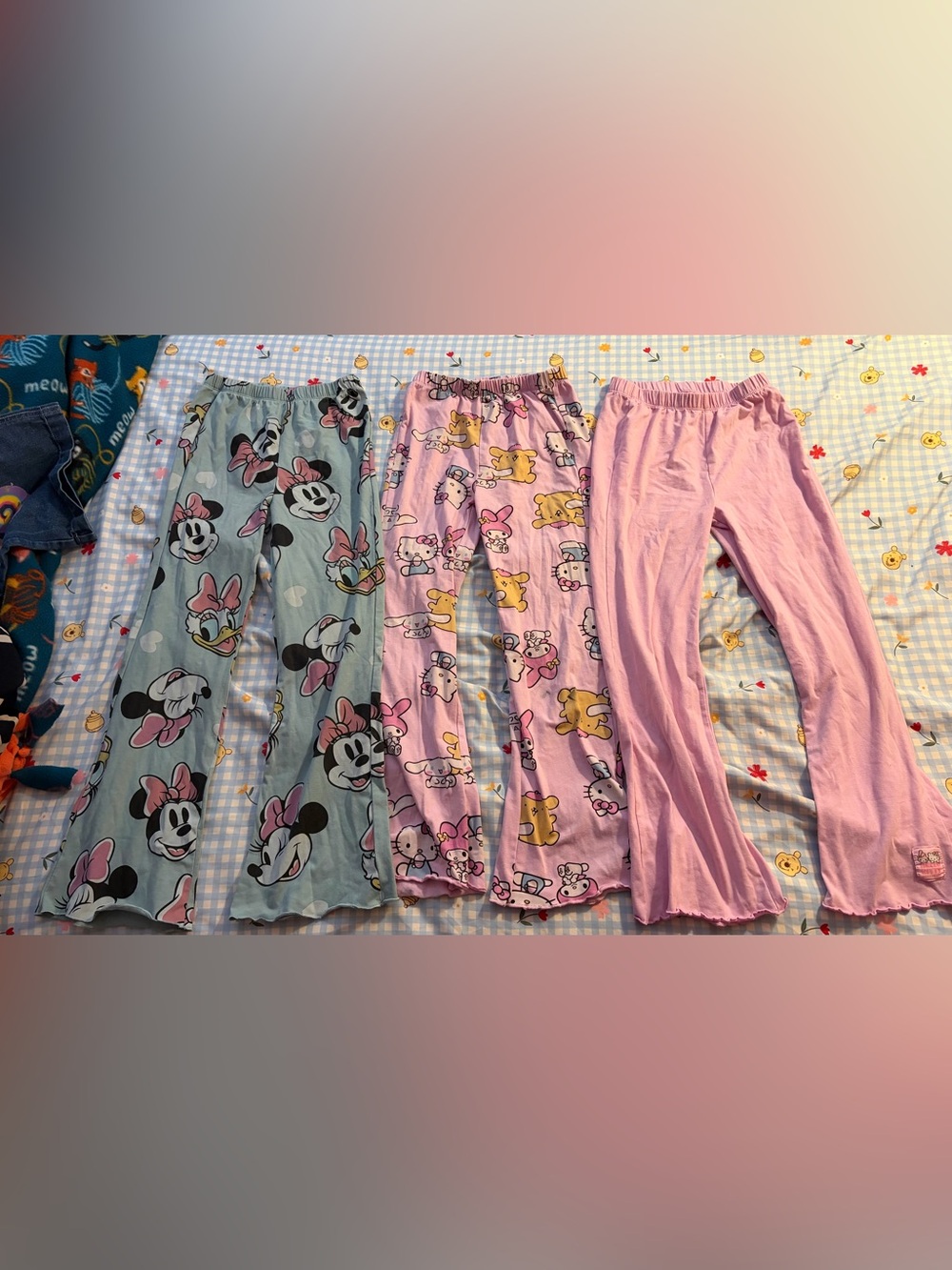 Hello kitty and Minnie Mouse Pink Cotton Pants Set bundle!